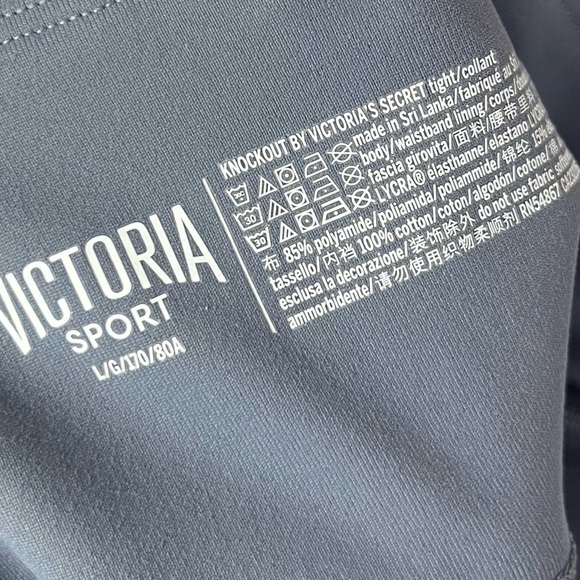 Victoria's Secret Sport VSX Knockout Blue Gray Mesh Athletic Leggings L - Picture 5 of 5